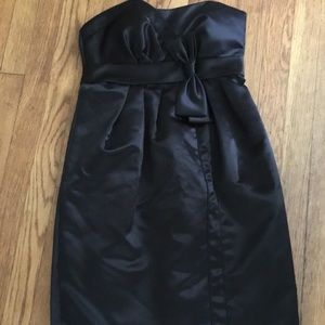 MaxAndCleo satin minidress with vertical bow